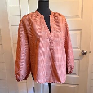 a new day Plaid Blouse - Coral